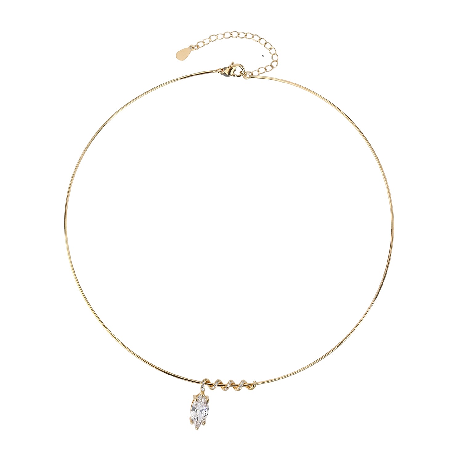 שרשרת קשיחה בציפוי זהב 14k